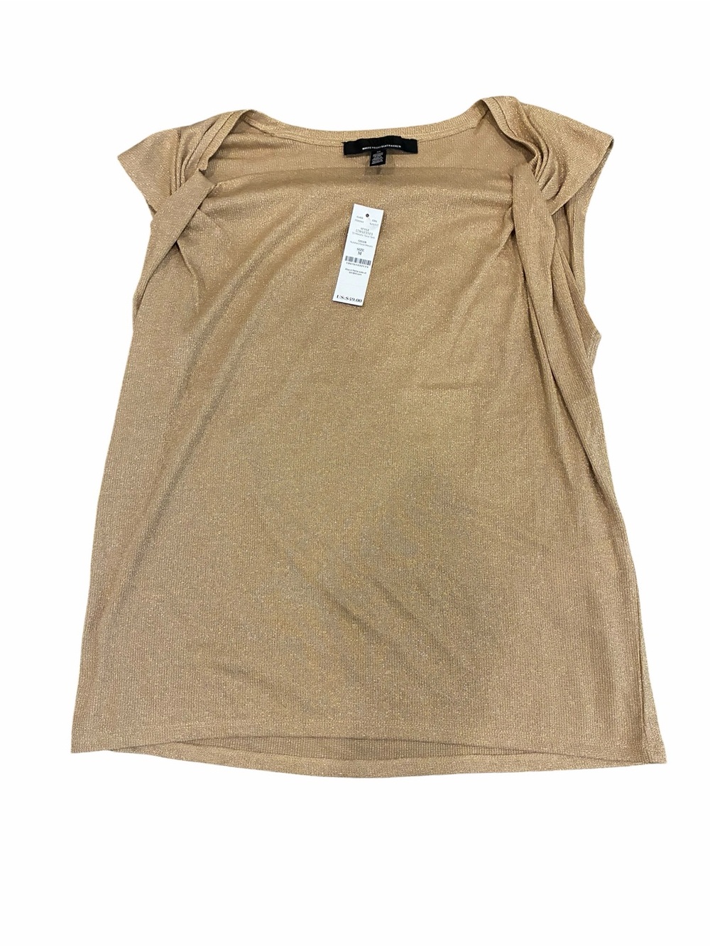 2 NWT's WHBM Metallic Knit Tank with Stylish Twist Detail on Shoulders Shimmery - Picture 7 of 14